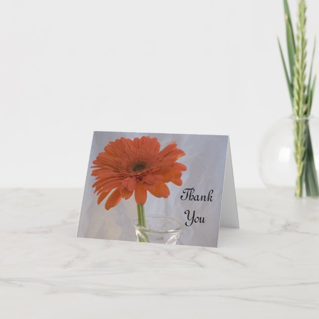 Tarjeta De Agradecimiento Orange Daisy Wedding Bridesmaid Thank You (Anverso)