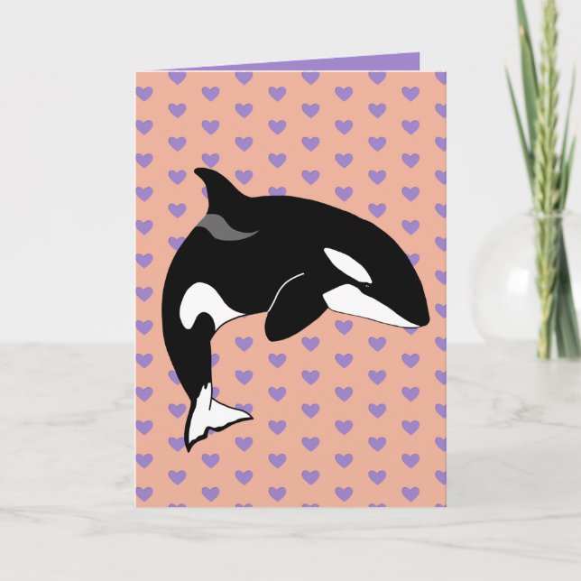 Tarjeta De Agradecimiento Orca Día de San Valentín (Anverso)