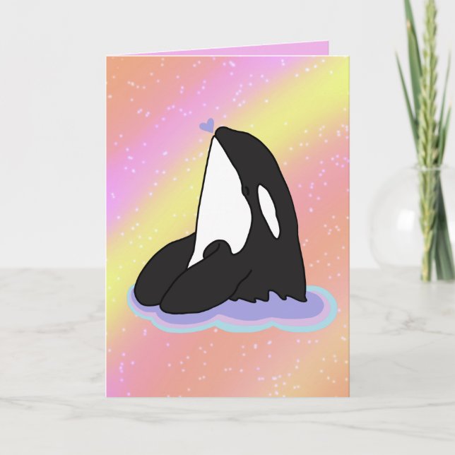 Tarjeta De Agradecimiento Orca Día de San Valentín (Anverso)