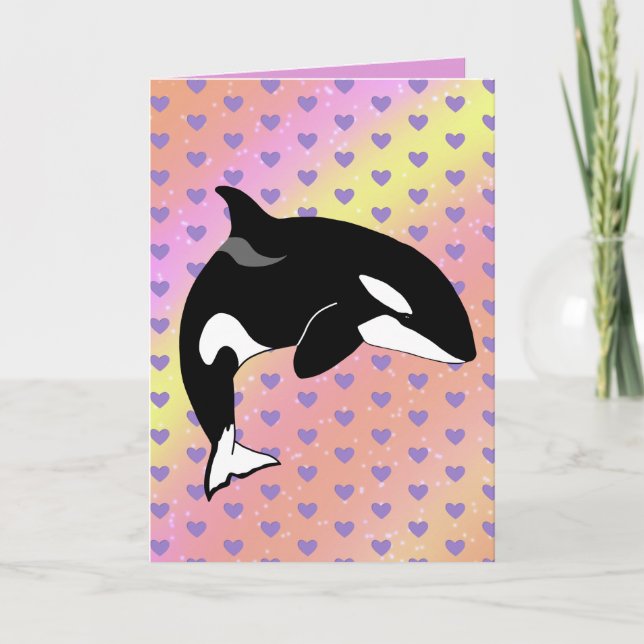 Tarjeta De Agradecimiento Orca Día de San Valentín (Anverso)