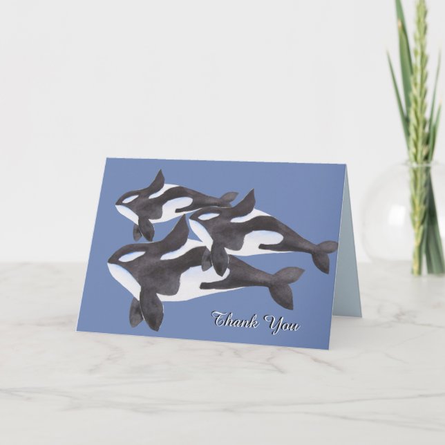 Tarjeta De Agradecimiento Orca Pod Thank You Note (Anverso)