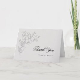 Tarjeta De Agradecimiento Orchid Elevated Ivory Classic Folded Wedding