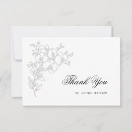 Tarjeta De Agradecimiento Orchid Elevated White Formal Traditional Wedding