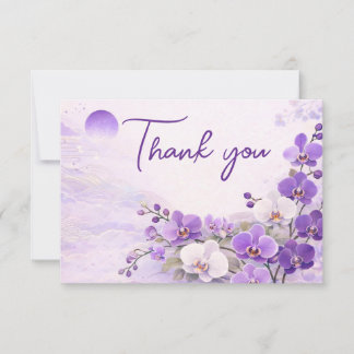 Tarjeta De Agradecimiento Orchid Thank You Card – Purple Floral Design