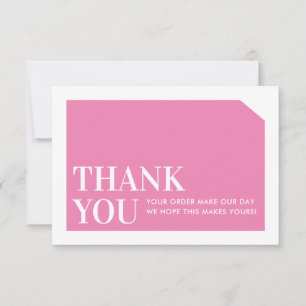 Tarjeta De Agradecimiento ORDEN DE moda INSERTAR negocio gracias dulces rosa