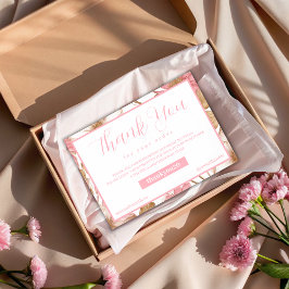 Tarjeta De Agradecimiento Orden de Monograma Botánico Floral de Lujo