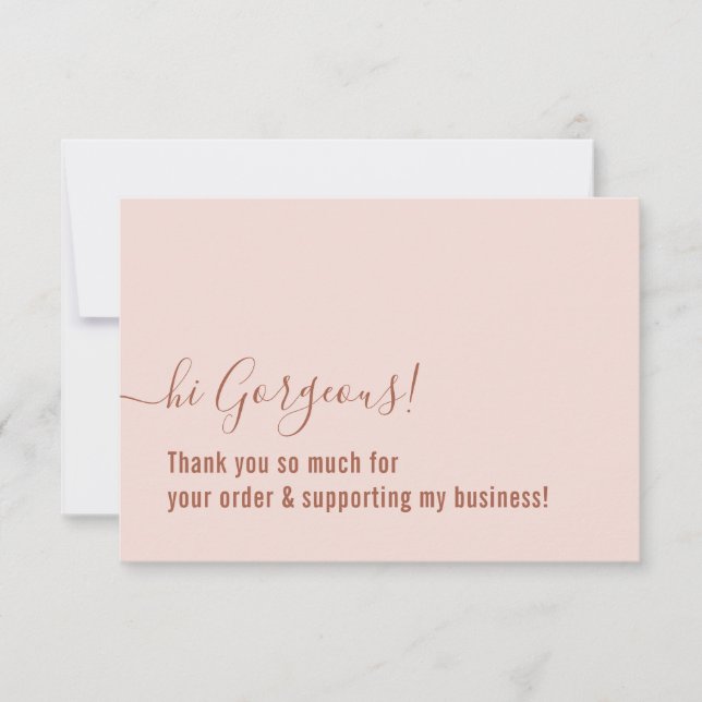 Tarjeta De Agradecimiento ORDEN DE NEGOCIO GRACIAS inserte barro rosa modern (Anverso)