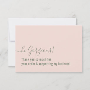 Tarjeta De Agradecimiento ORDEN DE NEGOCIO GRACIAS inserte el sabio rosado m