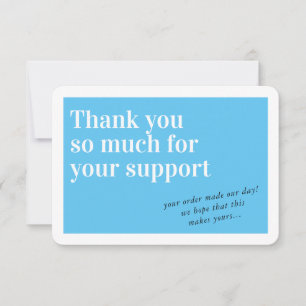 Tarjeta De Agradecimiento ORDEN DE NEGOCIO INSERTAR moda gracias aqua azul