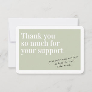 Tarjeta De Agradecimiento ORDEN DE NEGOCIO INSERTAR moda gracias sage green