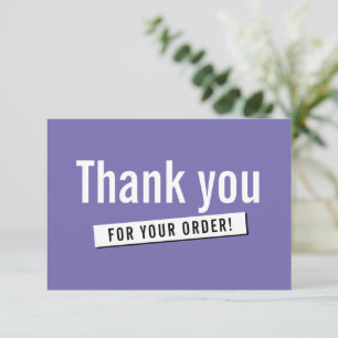 Tarjeta De Agradecimiento ORDEN MODERNO INSERTAR negocio gracias lavanda