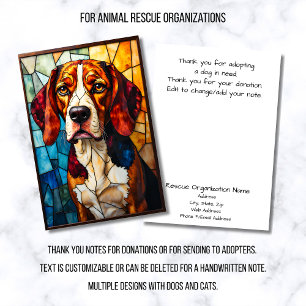 Tarjeta De Agradecimiento Organización de rescate de animales de estilo de v