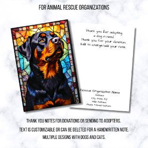Tarjeta De Agradecimiento Organización de rescate de animales de estilo de v