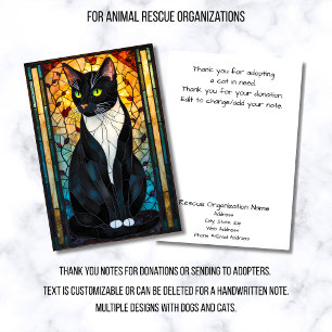 Tarjeta De Agradecimiento Organización de Rescate de Animales de Vidrio Empl