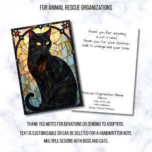 Tarjeta De Agradecimiento Organización de rescate de animales de vidrio empl