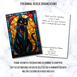Tarjeta De Agradecimiento Organización de rescate de animales de vidrio empl