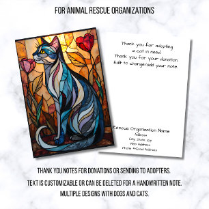 Tarjeta De Agradecimiento Organización de Rescate de Animales de Vidrio Pint