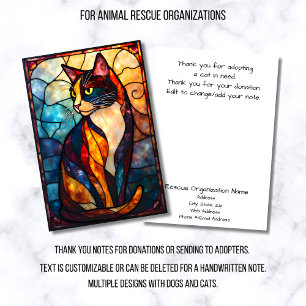 Tarjeta De Agradecimiento Organización de Rescate de Animales de Vidrio Pint
