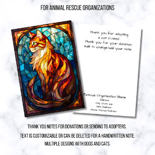 Tarjeta De Agradecimiento Organización de Rescate de Animales de Vidrio Pint