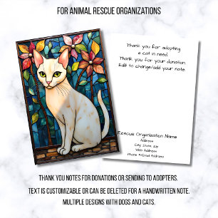 Tarjeta De Agradecimiento Organización de Rescate de Animales de Vidrio Pint