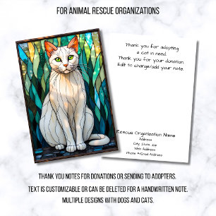 Tarjeta De Agradecimiento Organización de Rescate de Animales de Vidrio Pint