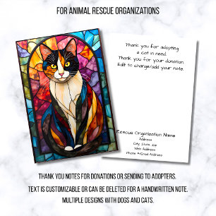 Tarjeta De Agradecimiento Organización de Rescate de Animales de Vidrio Pint