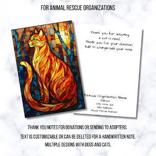 Tarjeta De Agradecimiento Organización de Rescate de Animales de Vidrio Pint