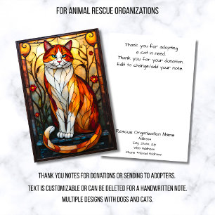 Tarjeta De Agradecimiento Organización de rescate de animales gato de vidrio