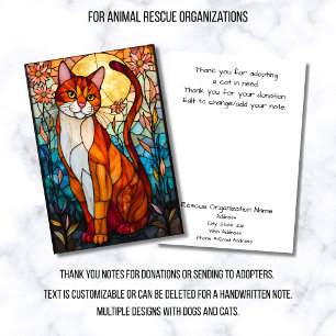 Tarjeta De Agradecimiento Organización de rescate de gatos estilo vidrio emp