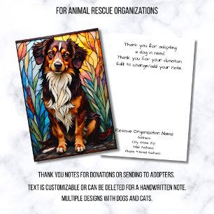 Tarjeta De Agradecimiento Organización de rescate de perros al estilo de vit