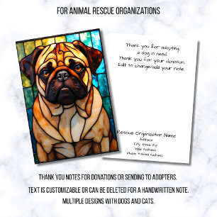 Tarjeta De Agradecimiento Organización de rescate de perros de estilo de vid