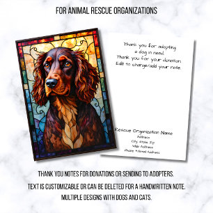 Tarjeta De Agradecimiento Organización de rescate de perros de estilo de vid