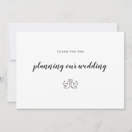 Tarjeta De Agradecimiento Organizador de Eventos de Planificación de Bodas