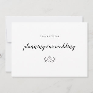 Tarjeta De Agradecimiento Organizador de Eventos de Planificación de Bodas