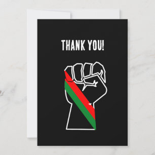 Tarjeta De Agradecimiento orgullo negro puño rojo verde panafricana unidad d
