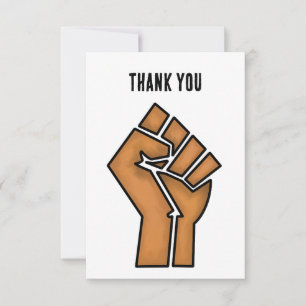 Tarjeta De Agradecimiento orgullo negro puño unidad historia unidad Africano