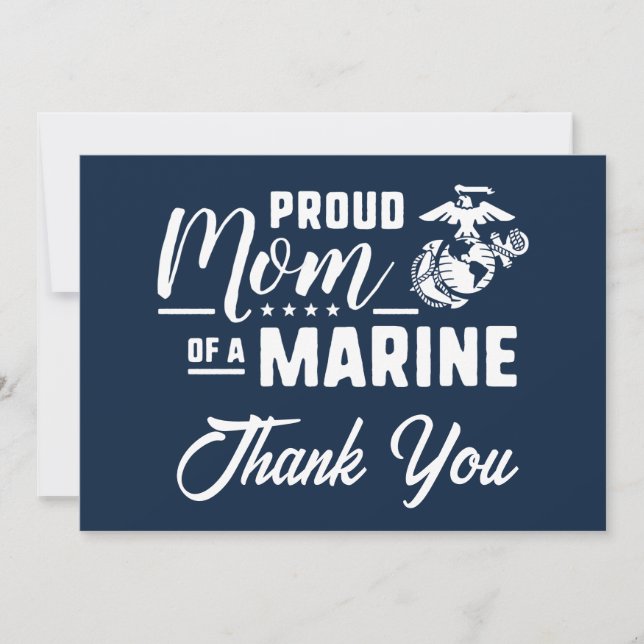 Tarjeta De Agradecimiento Orgullosa madre de un marine - Blanco (Anverso)