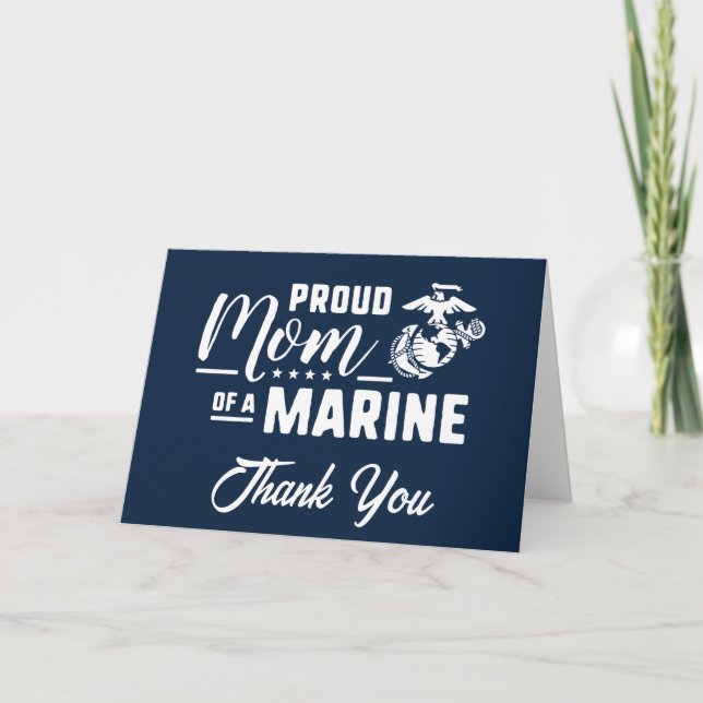 Tarjeta De Agradecimiento Orgullosa madre de un marine - Blanco (Anverso)