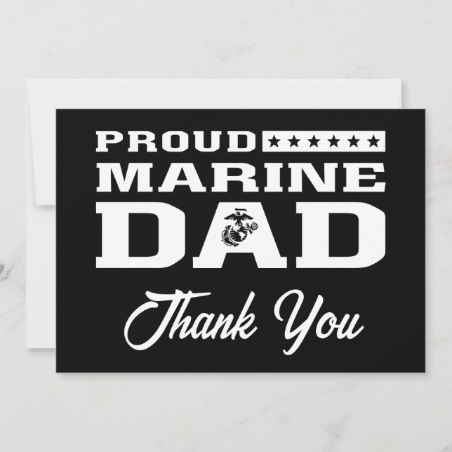Tarjeta De Agradecimiento Orgulloso Marine Dad - Blanco (Anverso)