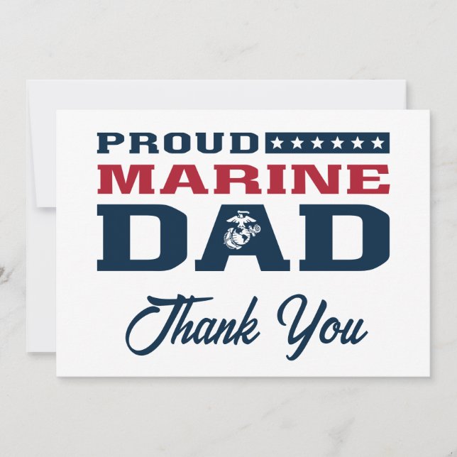 Tarjeta De Agradecimiento Orgulloso Marine Dad - Color (Anverso)
