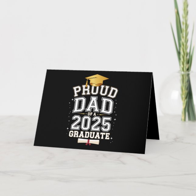Tarjeta De Agradecimiento Orgulloso Padre De Una Graduación Familiar De 2025 (Anverso)