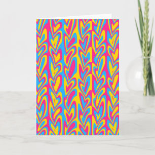 Tarjeta De Agradecimiento Orgulloso Pansexual Groovy Trippy Squiggly Quirky