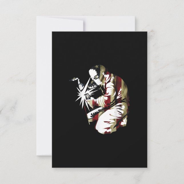 Tarjeta De Agradecimiento Orgulloso Patriótico Americano Welder GIft (Anverso)