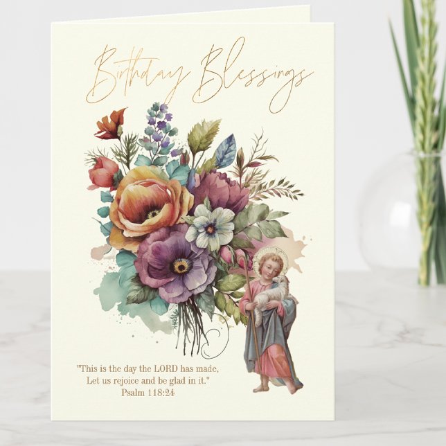 Tarjeta De Agradecimiento Orígenes florales Escritura Religiosa Jesús (Subido por el creador)