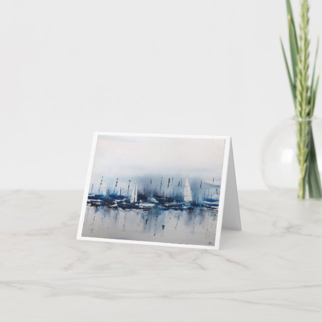 Tarjeta De Agradecimiento Original Bote Art on Blank Card (Anverso)