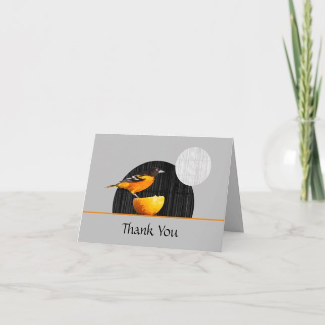 Tarjeta De Agradecimiento Oriole Bird Gracias Card (Anverso)