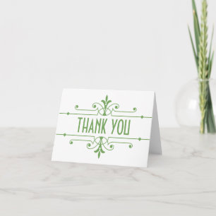 Tarjeta de agradecimiento ornamental elegante verd