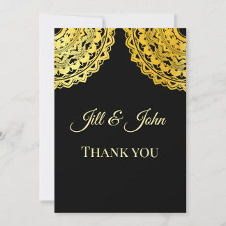 Tarjeta De Agradecimiento Ornate Elegant Flourish Wedding Thank You Card