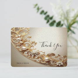 Tarjeta De Agradecimiento Ornate Gold Flourish Thank You Card