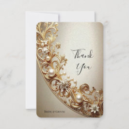 Tarjeta De Agradecimiento Ornate Gold Flourish Thank You Card